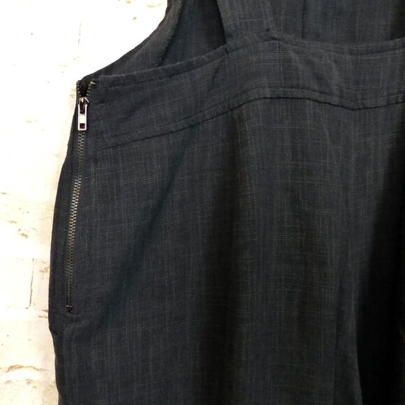 Lush Jumpsuit Womens L Black Textured Rayon Romper Overalls Grunge 90s Preppy - Picture 6 of 10